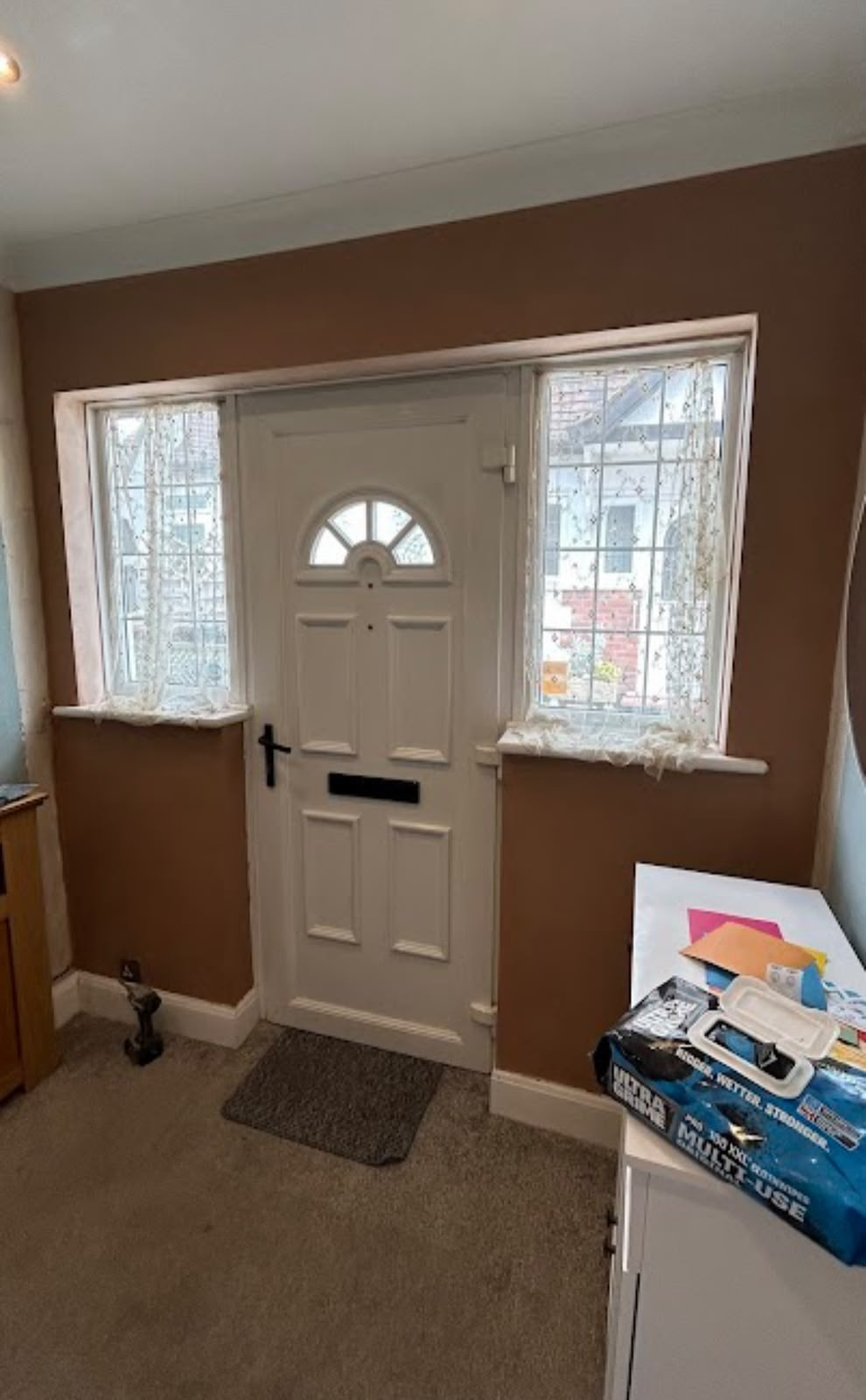 Hallway plastering - front door area